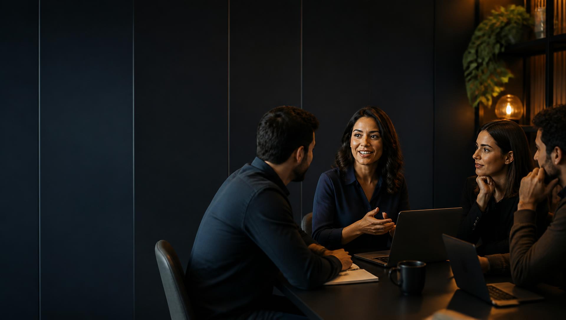 Imagem ilustrativa de uma reunião entre profissionais de uma empresa